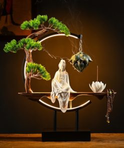 Thác khói trầm hương tượng Quan Âm phong thủy